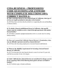 CFDA BUSINESS + PROFESSIONS CODE QUESTIONS AND ANSWERS WITH COMPLETE SOLUTIONS 100% COR