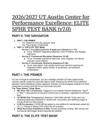2026/2027 SPHR Elite Test Bank (v7.0) | UT Austin Center for Performance Excellence | Full
