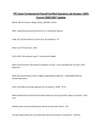 FPC Exam Fundamental Payroll Verified Questions ad Answers 100% Correct 2026/2027 Update