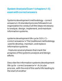 System Analysis Exam 1 (chapters 1-5) exam with correct answers