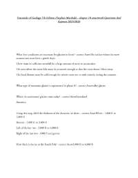 Essentials of Geology 7th Edition (Stephen Marshak) - chapter 18 smartwork Questions And A