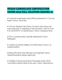 FISDAP CARDIOLOGY CERTIFICATION PAPER 2026 FULL SOLUTION GRADED A+