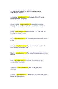 Aeronautical Engineering 2026 questions verified with correct answers
