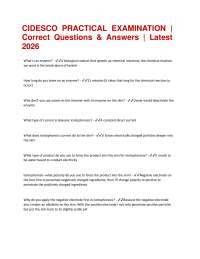 CIDESCO PRACTICAL EXAMINATION | Correct Questions & Answers | Latest 2026
