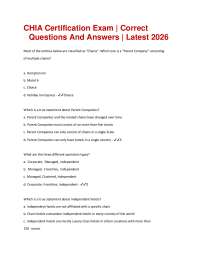 CHIA Certification Exam | Correct Questions And Answers | Latest 2026