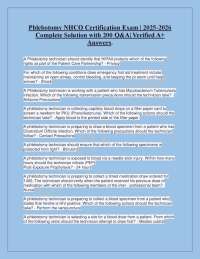 Phlebotomy NHCO Certification Exam | 2025-2026 Complete Solution with 200 Q&A| Verified A+