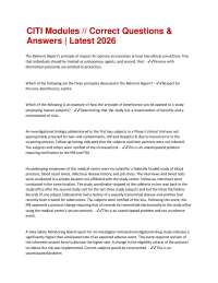 CITI Modules // Correct Questions & Answers | Latest 2026