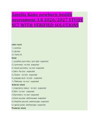 Amelia Kane newborn health assessment 3.0 2026/2027 STUDY SET WITH VERIFIED SOLUTIONS