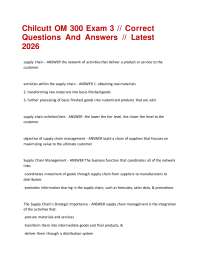 Chilcutt OM 300 Exam 3 // Correct Questions And Answers // Latest 2026
