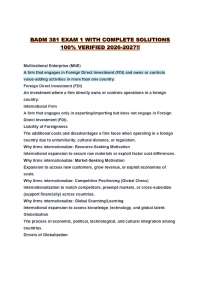 BADM 381 EXAM 1 WITH COMPLETE SOLUTIONS 100% VERIFIED 2026-2027!!
