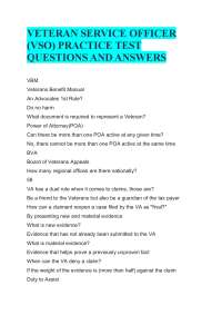VETERAN SERVICE OFFICER (VSO) PRACTICE TEST QUESTIONS AND ANSWERS