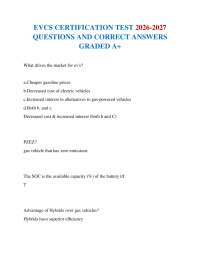 EVCS CERTIFICATION TEST 2026-2027 QUESTIONS AND CORRECT ANSWERS GRADED A+