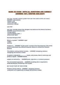 BADM 353 EXAM 1 WITH ALL QUESTIONS AND CORRECT ANSWERS 100% VERIFIED 2026-2027!!