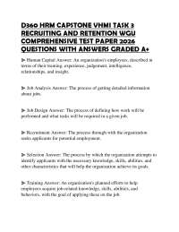 D360 HRM CAPSTONE VHMI TASK 3 RECRUITING AND RETENTION WGU COMPREHENSIVE TEST PAPER 2026 Q