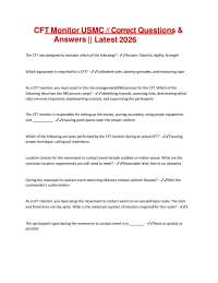 CFT Monitor USMC // Correct Questions & Answers || Latest 2026