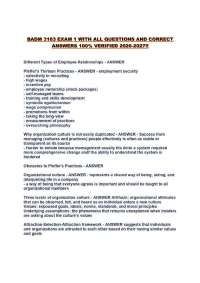BADM 3103 EXAM 1 WITH ALL QUESTIONS AND CORRECT ANSWERS 100% VERIFIED 2026-2027!!