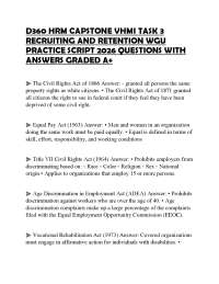 D360 HRM CAPSTONE VHMI TASK 3 RECRUITING AND RETENTION WGU PRACTICE SCRIPT 2026 QUESTIONS