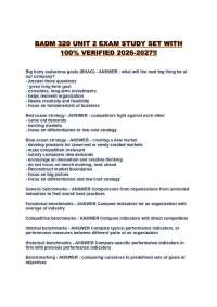 BADM 320 UNIT 2 EXAM STUDY SET WITH 100% VERIFIED 2026-2027!!