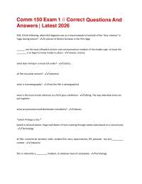 Comm 150 Exam 1 // Correct Questions And Answers | Latest 2026