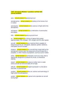 CAP: Aerospace Module 1 question verified with correct answers