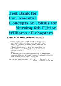 Test Bank for Fundamental Concepts & Skills for Nursing 6th Ed by Susan B. O’Connell