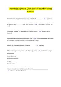 Pharmacology Final Exam questions with Verified Answers