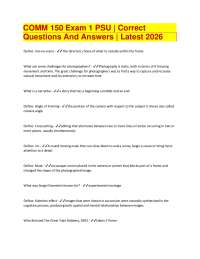 COMM 150 Exam 1 PSU | Correct Questions And Answers | Latest 2026
