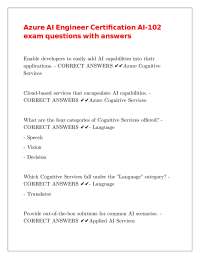 Azure AI Engineer Certification AI-102 exam questions with answers