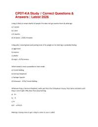CPDT-KA Study // Correct Questions & Answers | Latest 2026