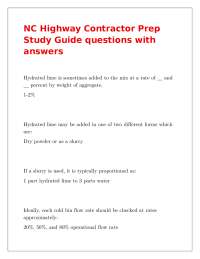 NC Highway Contractor Prep Study Guide questions with answers