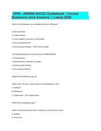 CPIA - ARENA IACUC Guidebook | Correct Questions And Answers || Latest 2026