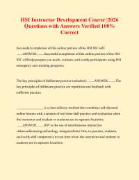 HSI Instructor Development Course 2026 – Complete Questions with Verified Answers