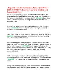Lifeguard Test: Red Cross (2026/2027) NEWEST- 100% CORRECT), Exams of Nursing Graded A+