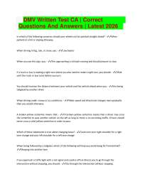 DMV Written Test CA | Correct Questions And Answers | Latest 2026