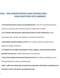 RCAL - NAB ADMINISTRATOR EXAM (FEDERAL) FINAL EXAM QUESTIONS WITH ANSWERS