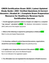 CRCR Certification Exam 2025 | Latest Updated Study Guide | 200+ Verified Questions & Ans