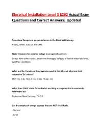 Electrical Installation Level 3 8202 Actual Exam Questions and Correct Answers| Updated