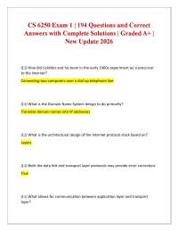 CS 6250 Exam 1 | 194 Questions and Correct Answers with Complete Solutions | Graded A+