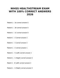 NIHSS HEALTHSTREAM EXAM WITH 100% CORRECT ANSWERS 2026
