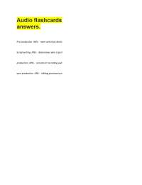 Audio flashcards questions with answers.