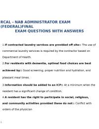 RCAL - NAB ADMINISTRATOR EXAM (FEDERAL) FINAL EXAM QUESTIONS WITH ANSWERS