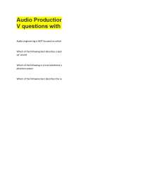 Audio Production Basics V questions with actual answers