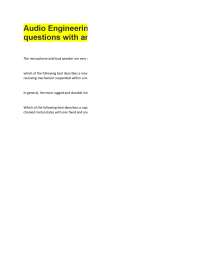 Audio Engineering Tech Test 2 questions with answers respectively.