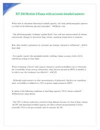 RT 250 Module 3 Exam with accurate detailed answers