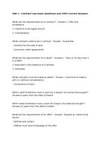 SQE 1 - Contract Law Exam Questions and 100% Correct Answers