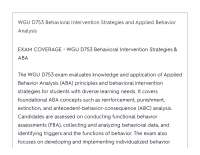 WGU D753 Behavioral Intervention Strategies and Applied Behavior Analysis ACTUAL EXAM ALL