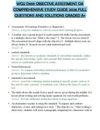 WGU D659 OBJECTIVE ASSESSMENT OA COMPREHENSIVE STUDY GUIDE 2026 FULL QUESTIONS AND SOLUTIO