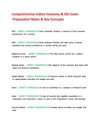 Comprehensive Indian Economy & SSC Exam Preparation Notes & Key Concepts