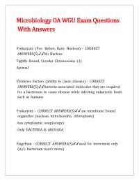 Microbiology OA WGU Exam Questions With Answers ,