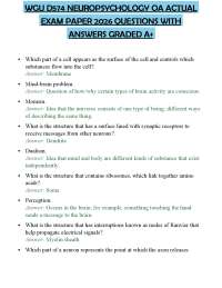 WGU D574 NEUROPSYCHOLOGY OA ACTUAL EXAM PAPER 2026 QUESTIONS WITH ANSWERS GRADED A+